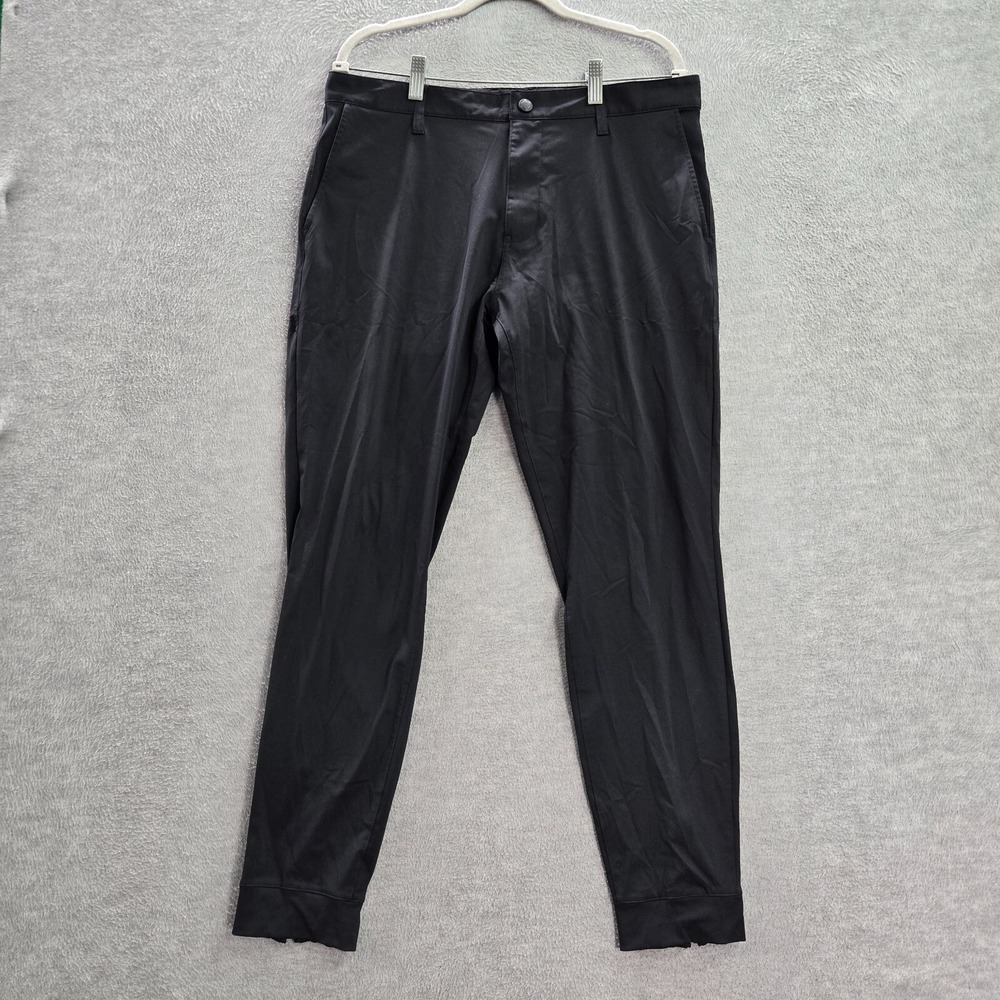 Rhone Men Pants 33 Black Chino Tapered Pockets Mid Rise Polyester 29 in Inseam
